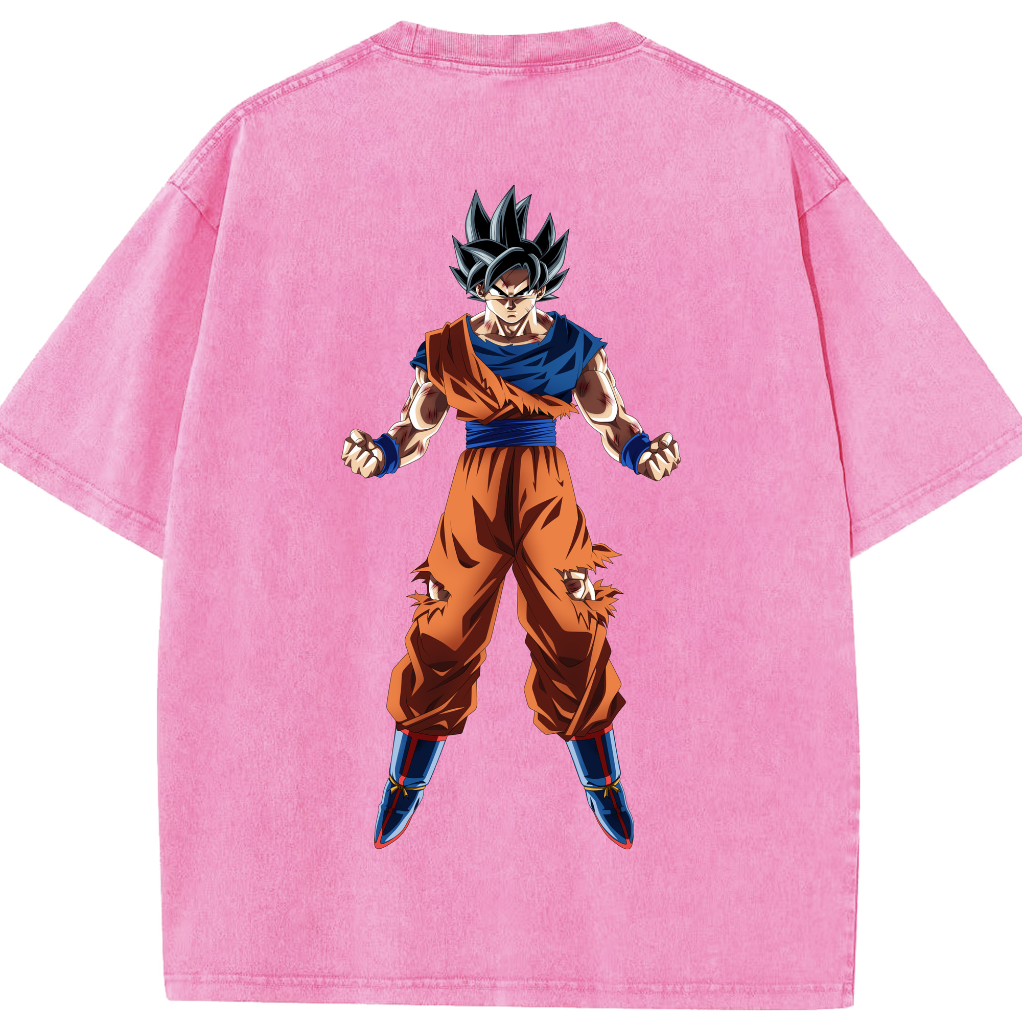 （画像用） ドラゴンボール 孫悟空（そん ごくう）Son Goku カカロット DRAGON BALL Kakarotto 綿100% ヴィンテージ風 半袖Tシャツ（背面プリント）